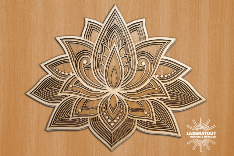 Symbole Lotus en bois